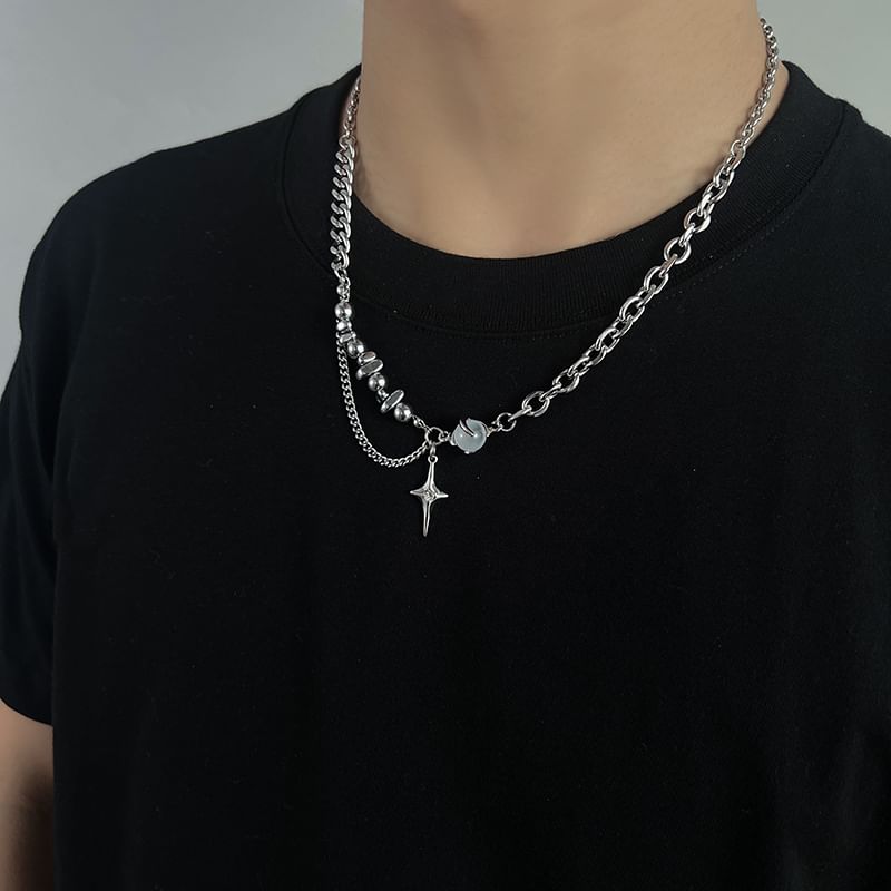 Lilafey - Stervormige strass hanger ketting