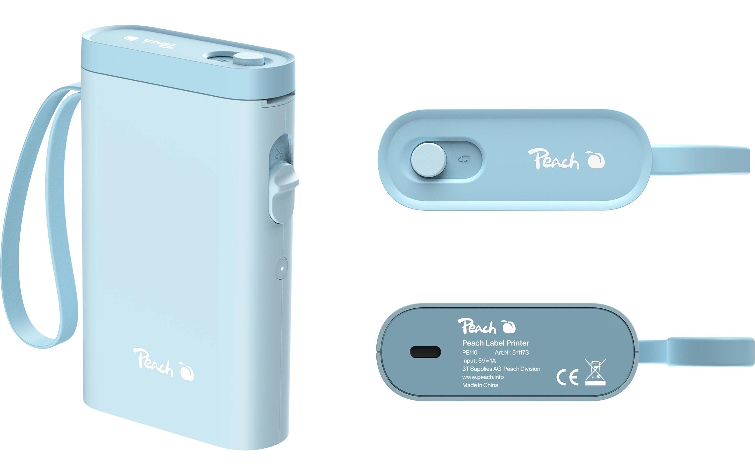 Etikettendrucker LabelPrinter PE110 BlauSchneller Thermodirekt-Etikettendrucker