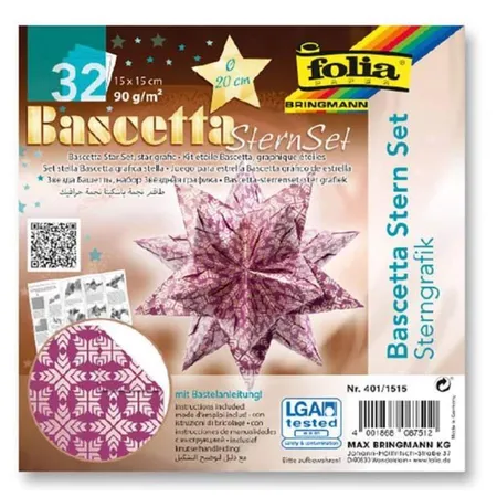 Folia Bascetta-Stern Set, 15x15cm, 32 Blatt Sterngrafik lila