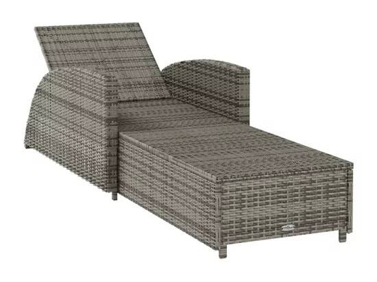 Transat chaise longue bain résine grise 201 x 67 x 28.5 cm 02_0012493