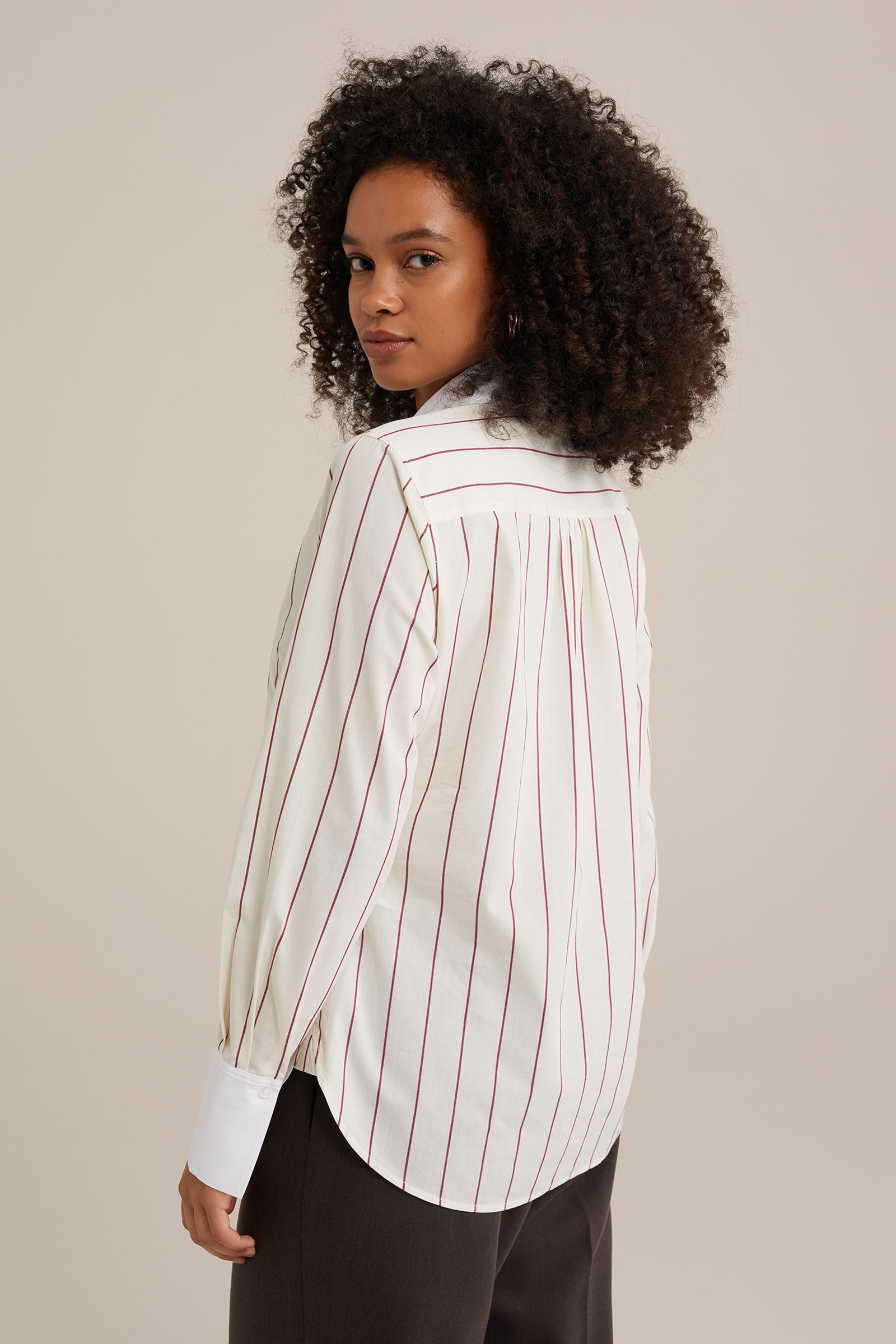 blouse met dessin WE Fashion Bordeauxrood