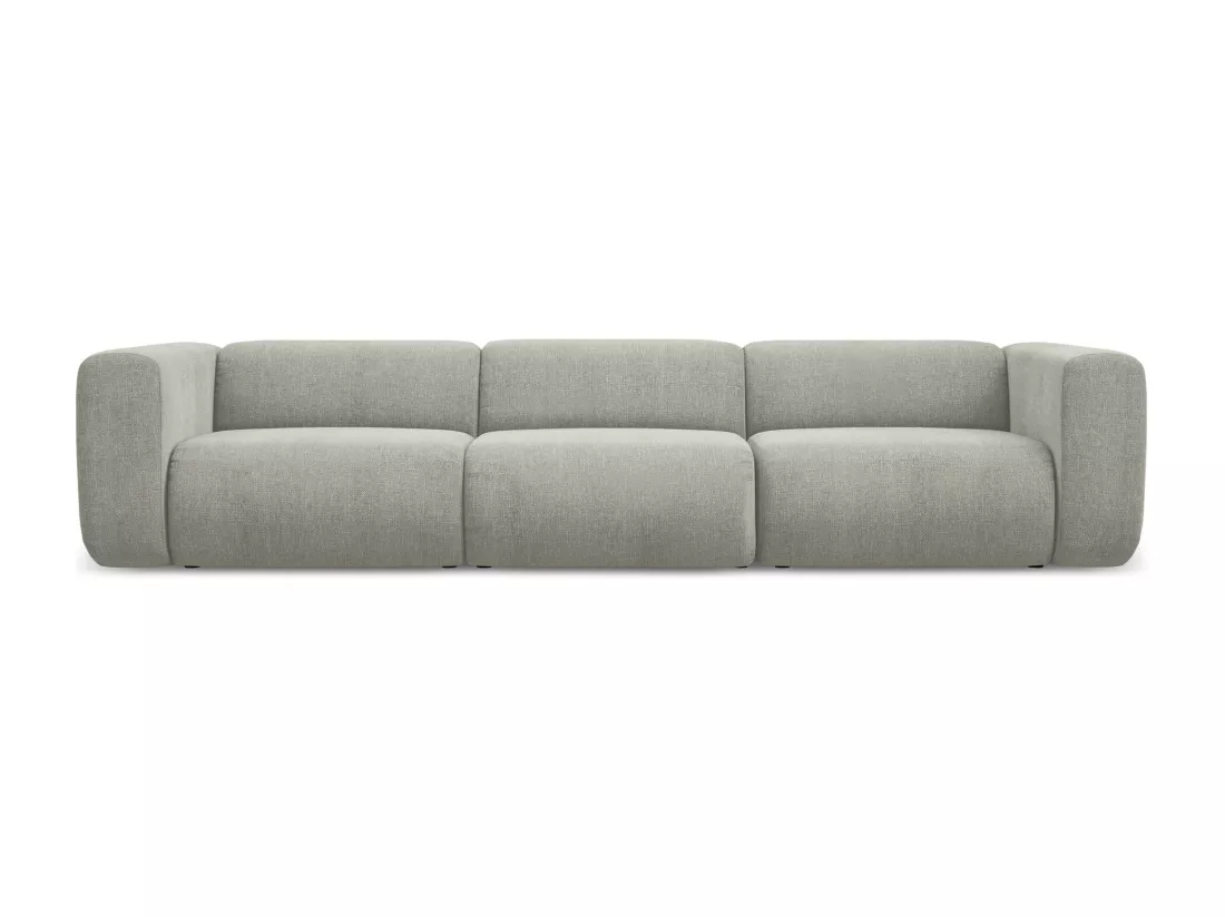 Canapé modulable 4 places en tissu chenille - beige - EKAHI