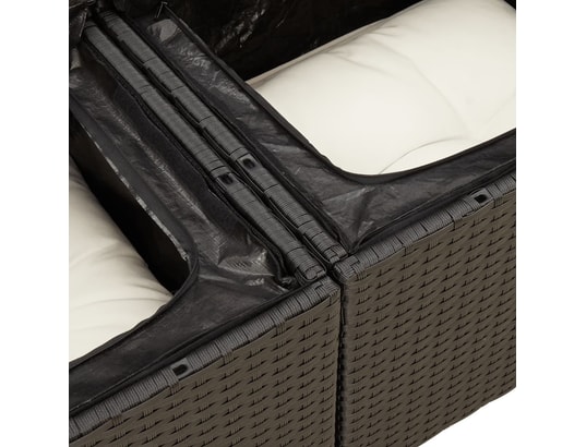 VIDAXL - Salon extérieur Salon de jardin 5 pcs avec coussins noir résine tressée