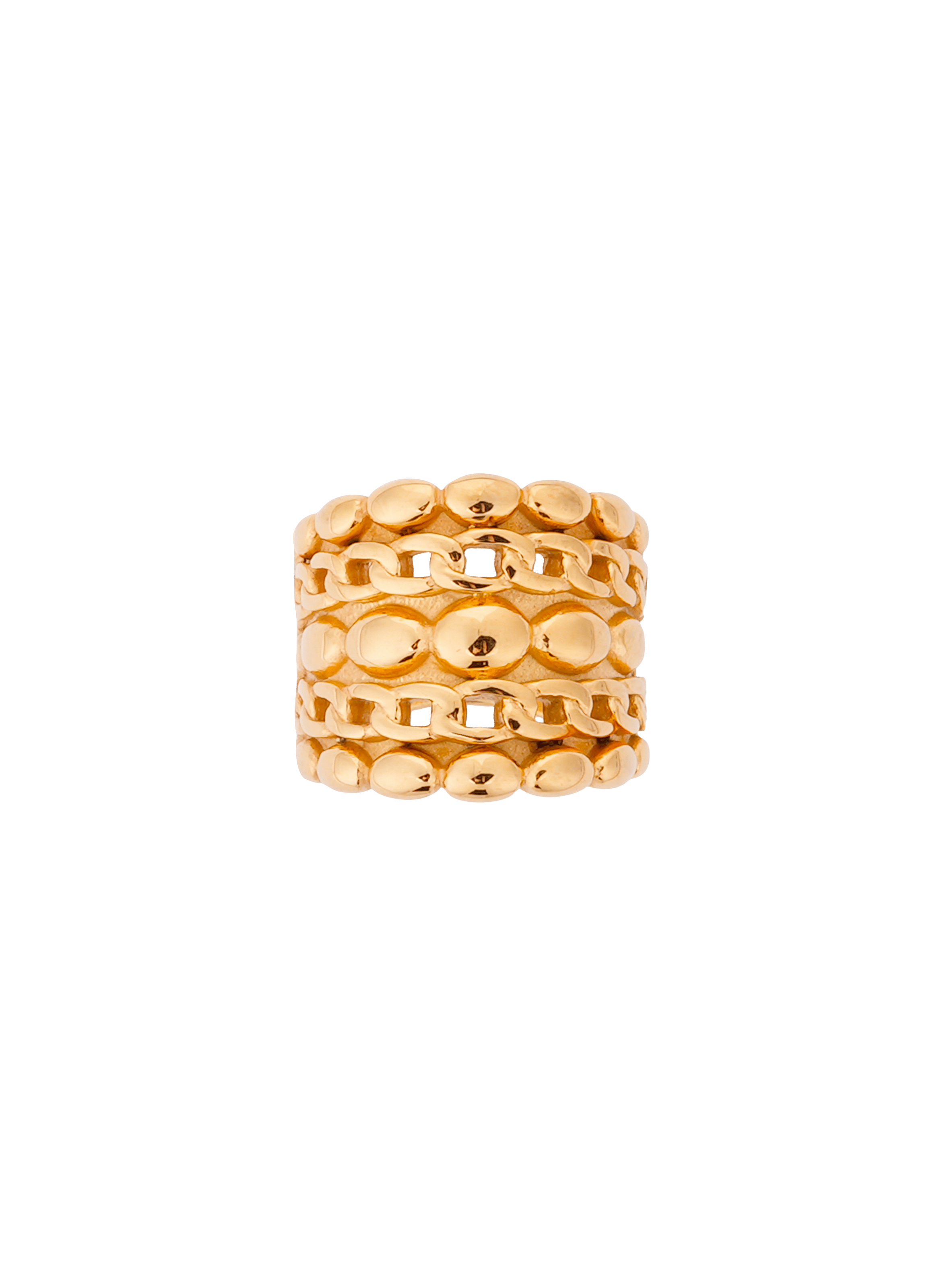 HELLENIS - Bague tressé en acier inoxydable | Doré