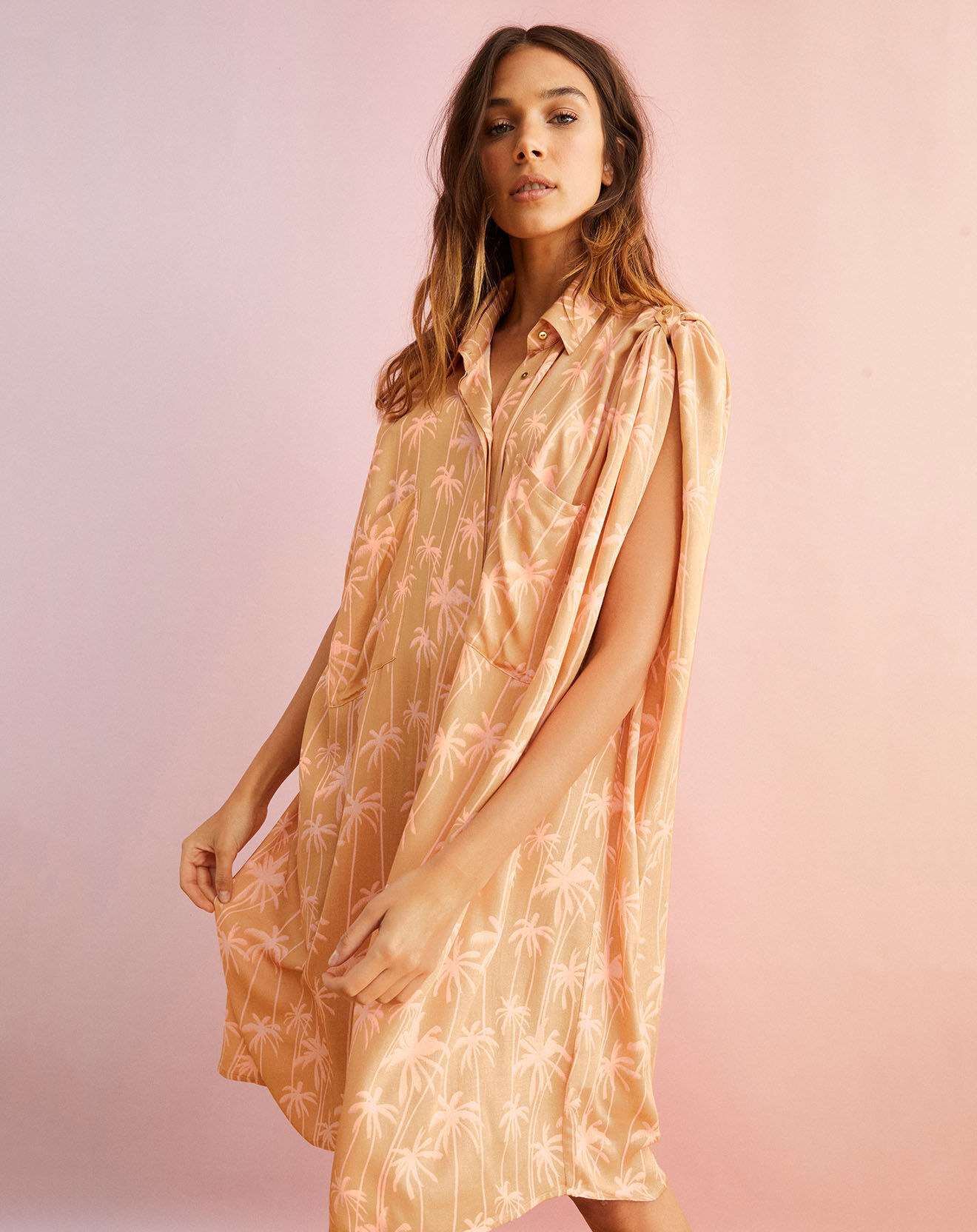 Wild Robe courte chemise Ludivine caramel