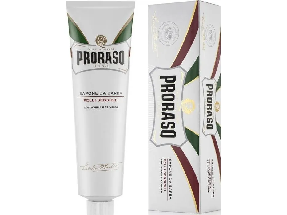 Proraso Proraso hvid barbersæbe i praktisk tube til følsom hud 150 ml