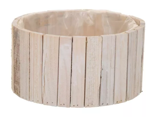 Ensemble de 2 paniers ronds en bois marron