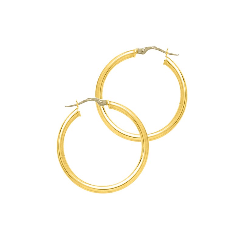 Créoles lisses Femme - Or 18 Carats - Diamètre 25mm