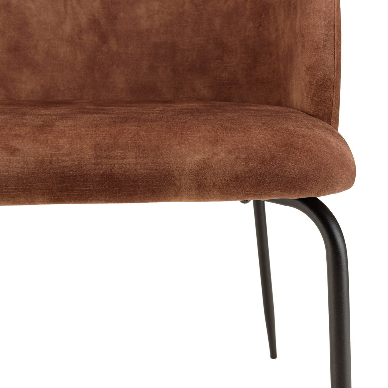Macabane 2 Chaises en Velours Tom acajou - 55x57x80 cm