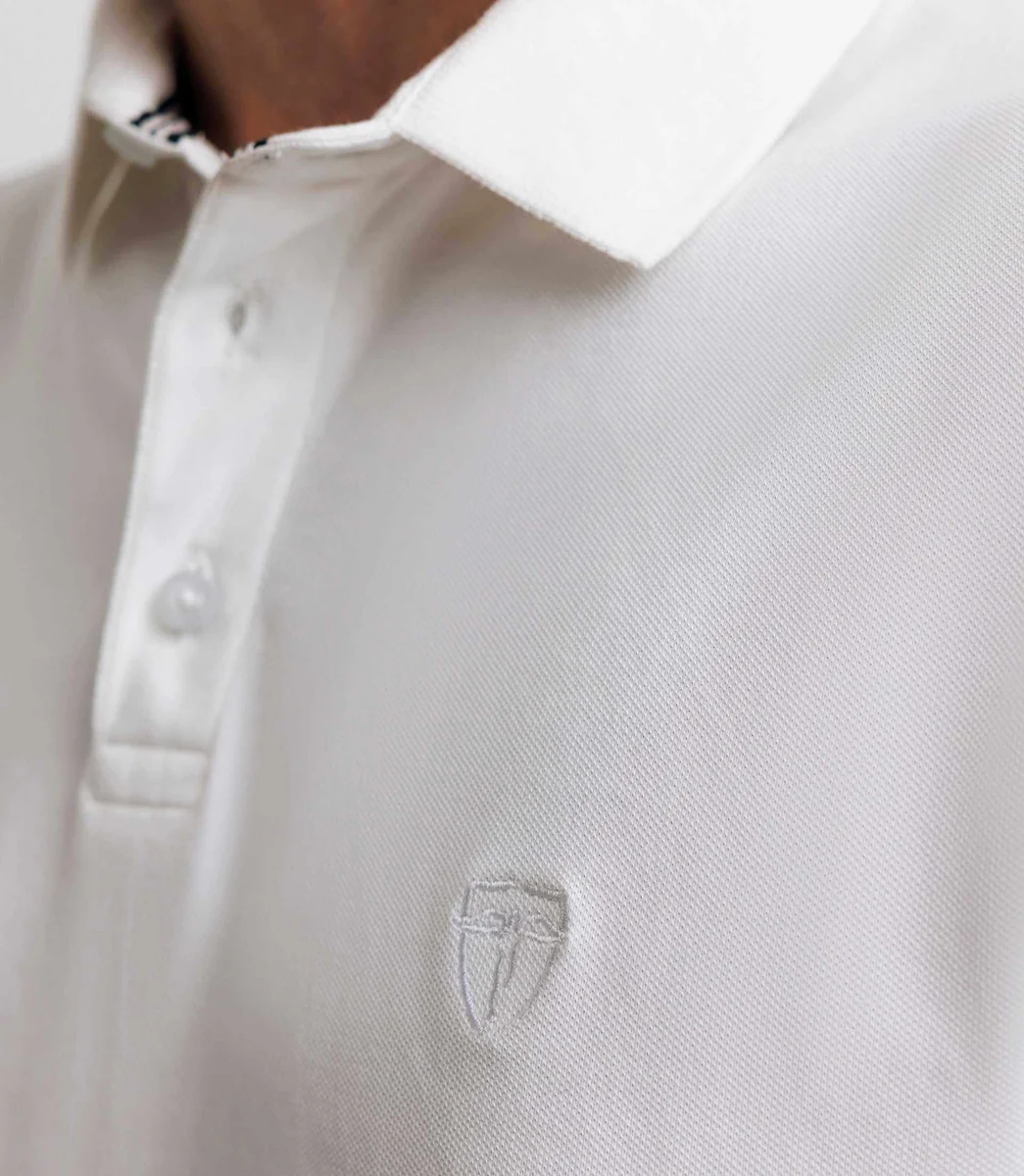 Polo avec broderie blanc