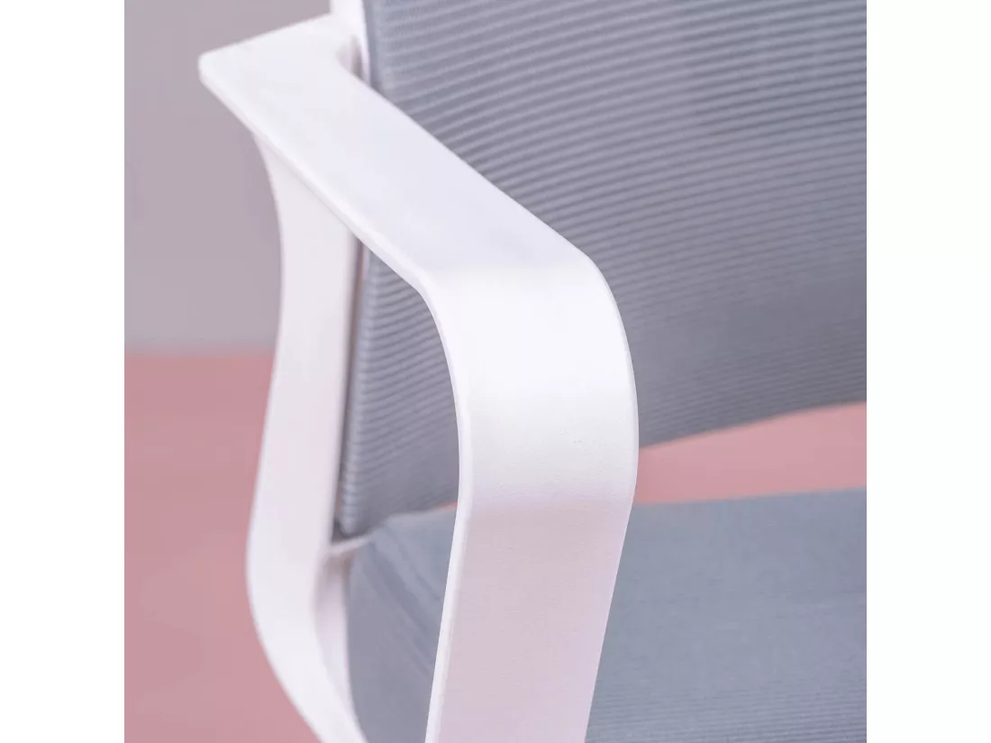 Chaise de bureau ergonomique en mesh respirante et appui-tête réglable - Mesh - Gris foncé