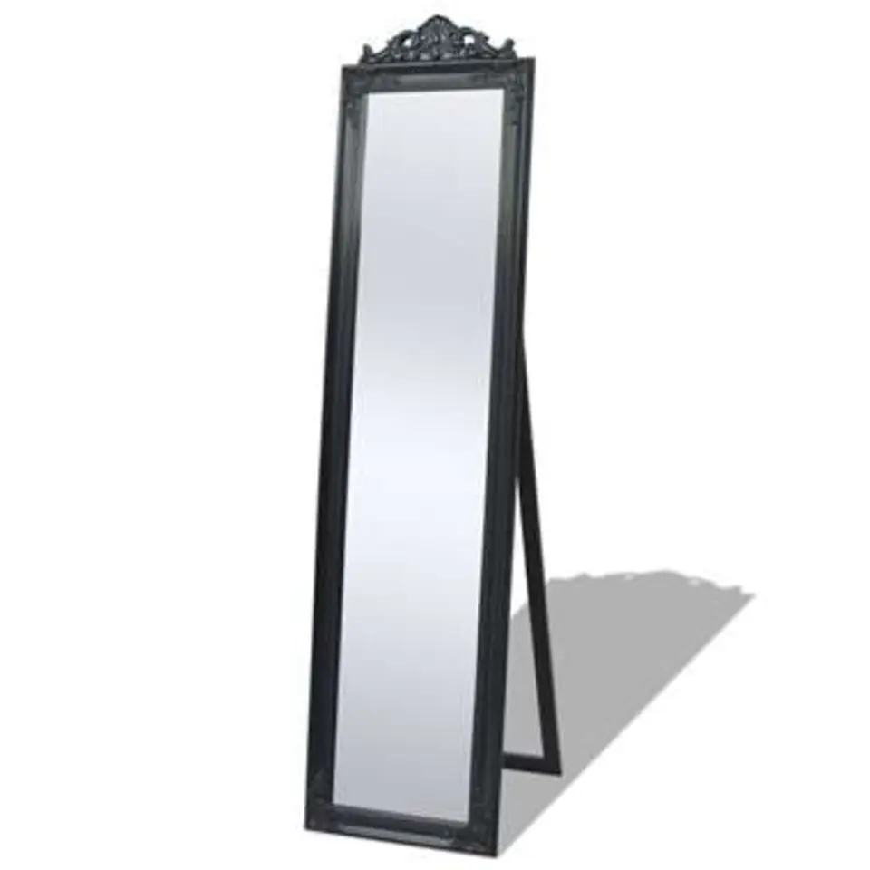 vidaXL - Vrijstaande Spiegel - Zwart - Hout - 160 x 40 cm