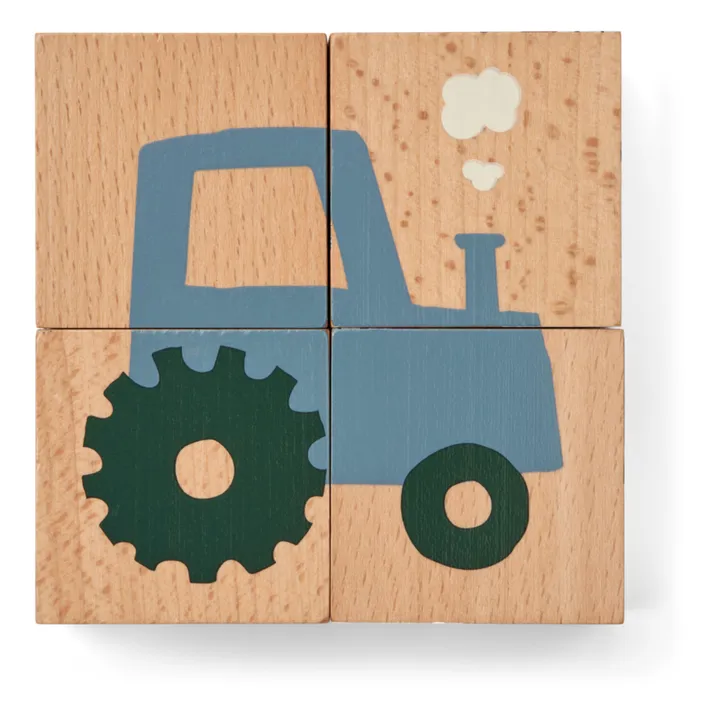 Liewood Cubes en bois Aage | Vehicle/Nature