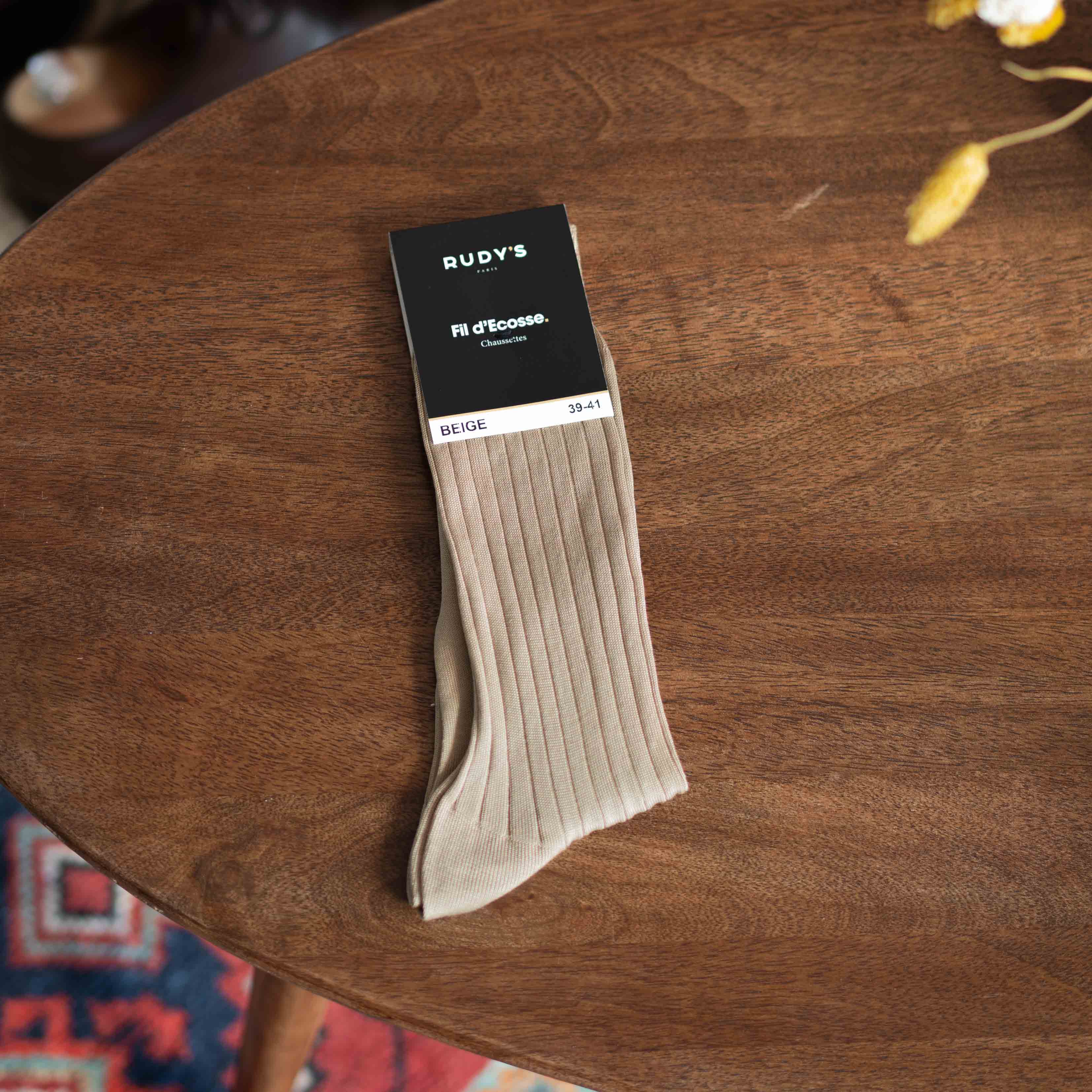 Chaussettes Fil D'Ecosse Beige-Chaussettes fil d'Ecosse