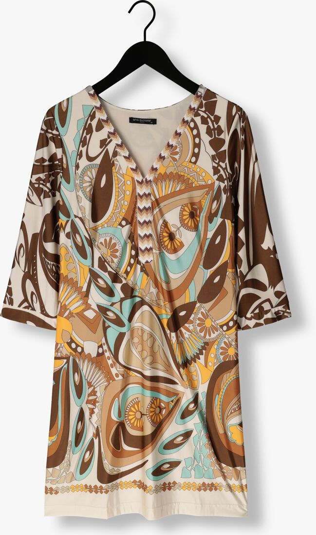 ANA ALCAZAR beige ana alcazar mini jurk tunic dress deco