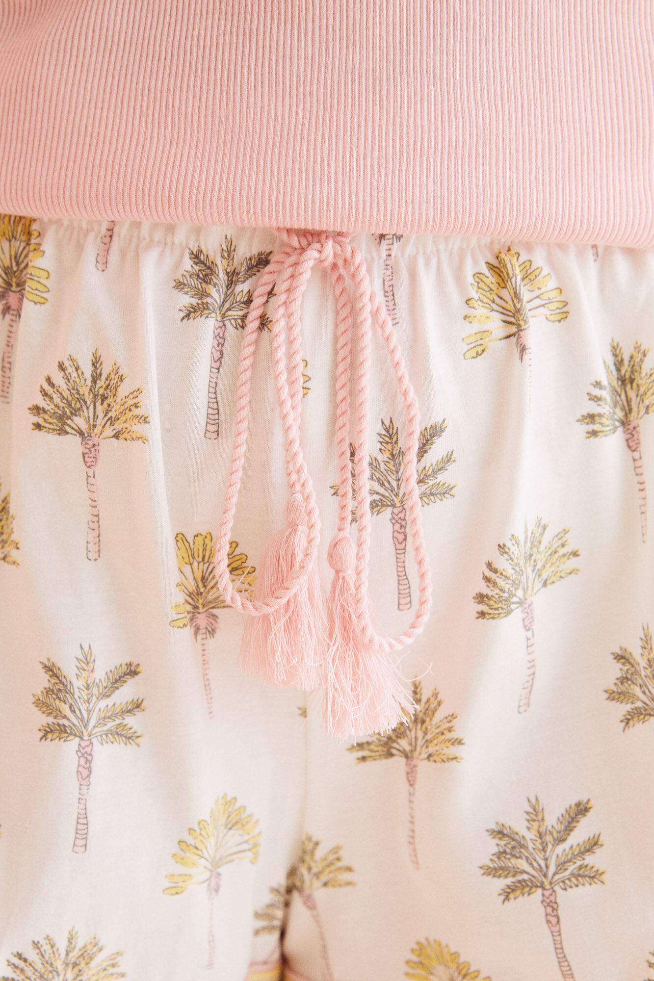 Pijama curto, 100% algodão, alças largas, rosa - rosa