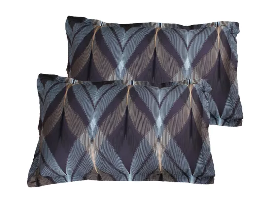 Lot de 2 Taies d'oreiller satin de coton imprimé La mer