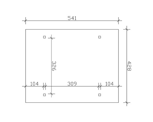SKAN HOLZ Odenwald enkele carport inclusief paalankers, 428 x 541 cm, wit