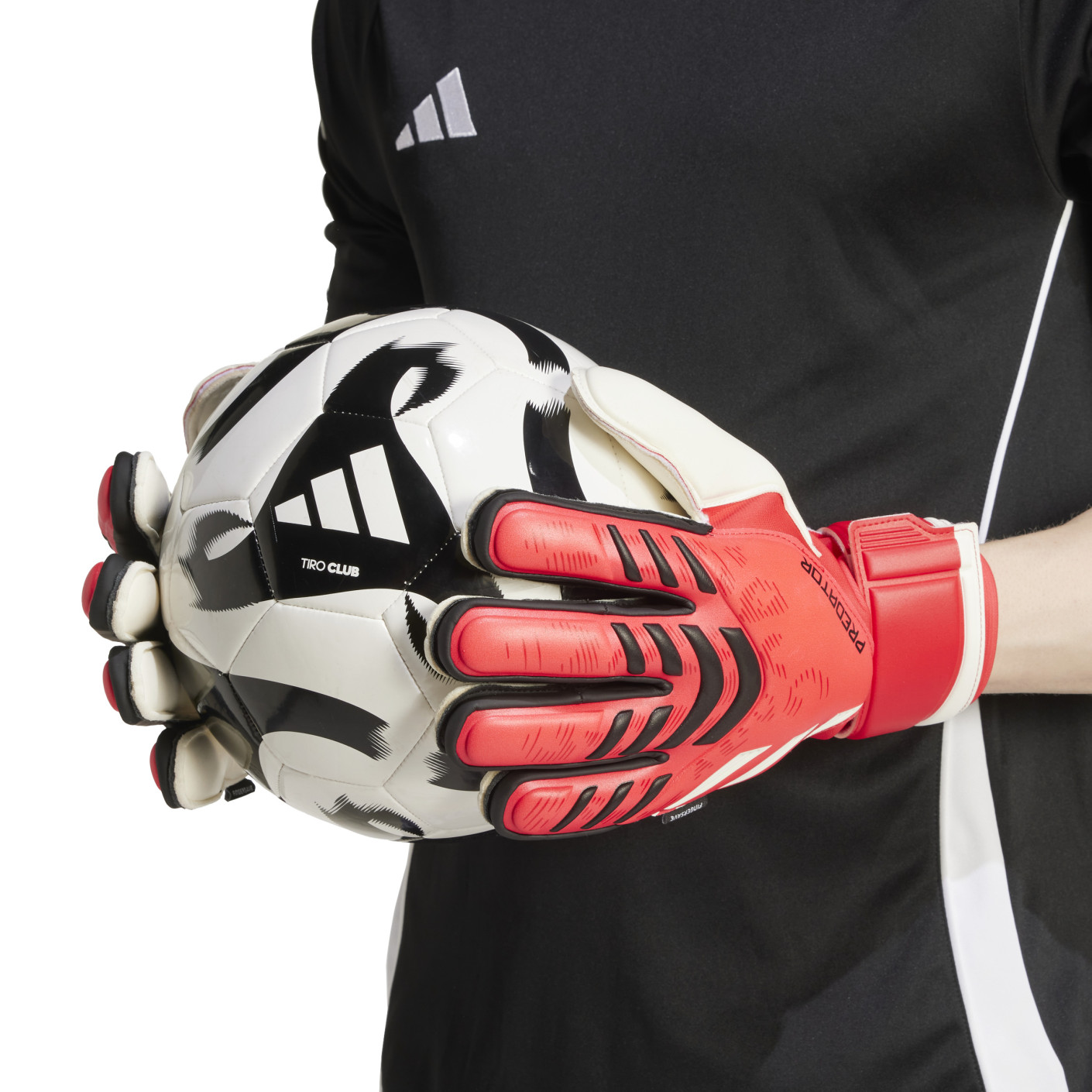 Adidas Predator Match Fingersave Keepershandschoenen Rood Wit Zwart