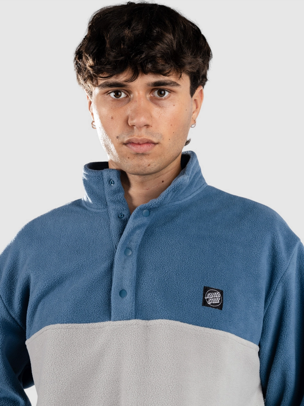 Santa Cruz Opus Dot Label Polar Fleece Sweater dusty blue/stone grey