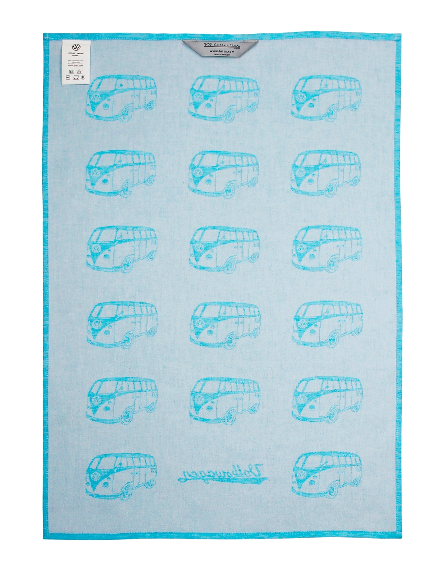 VW Collection T1 Bulli Geschirrtuch 2er Set Rot/Blau 70 x 50 cm