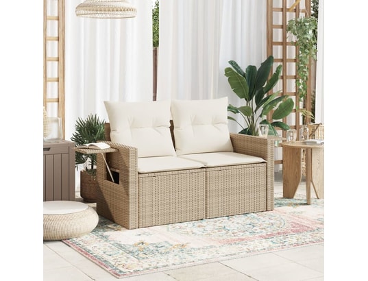 LES TENDANCES - Salon extérieur Salon de jardin-beige-2 places-124x62x69-444058