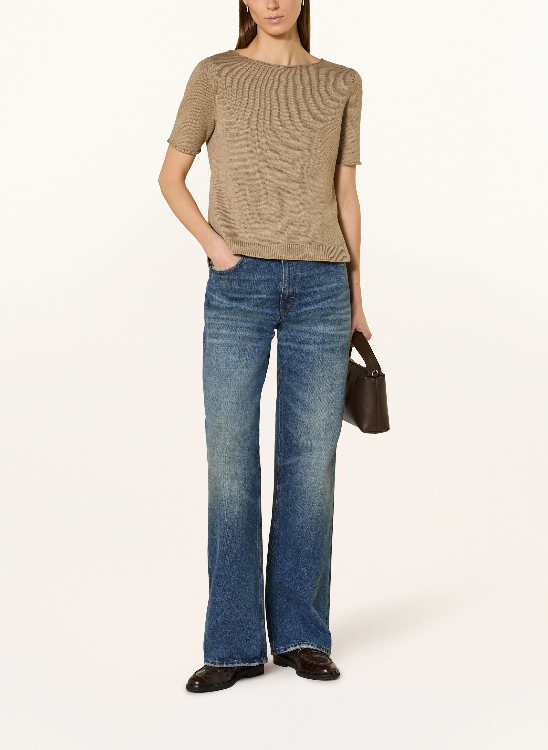 Marc O'Polo Strickshirt mit Leinen