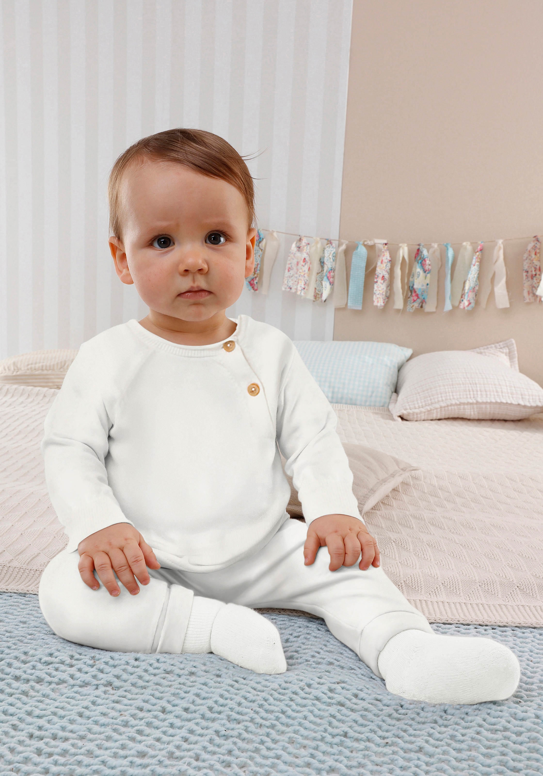 KIDSWORLD Neugeborenen-Geschenkset », 2tlg. Baby-Strickset - NEUE KOLLEKTION«, 2 Stk. , Baby-Strickset aus Bio-Baumwolle