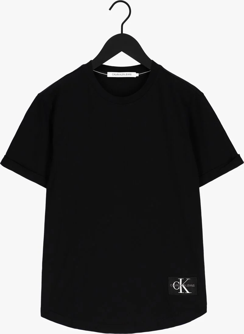 CALVIN KLEIN zwarte calvin klein t-shirt badge turn up sleeve