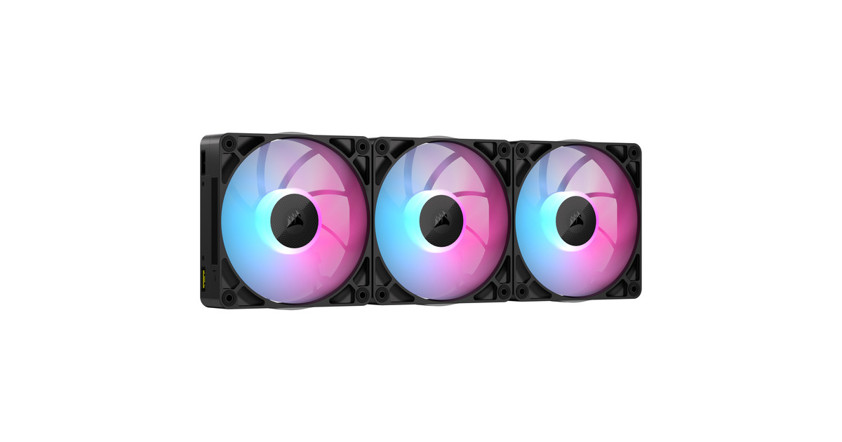 CorsairFRAME 4000D + RX120 MAX Thick Triple Pack bundel midi tower behuizing  (Zwart | 2x USB-A | 1x USB-C | Tempered Glass)