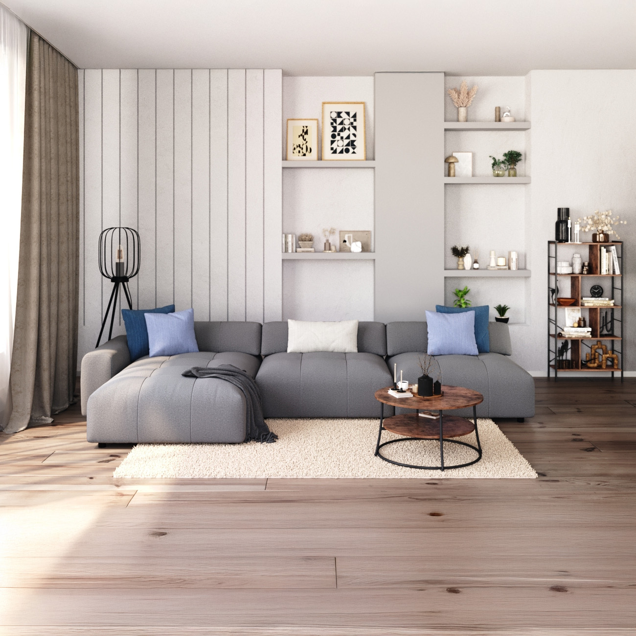 Ecksofa BONNIE links grau