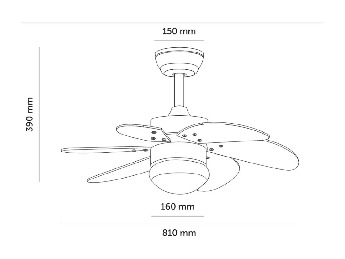 Ventilateur de Plafond Silencieux Orion Bois 81cm Moteur DC Argent