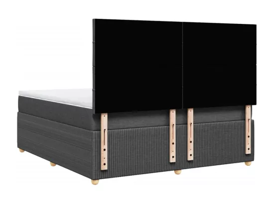 Sommier à lattes de lit avec matelas Gris foncé 180x200cm Tissu