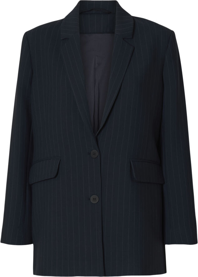 Selected Femme SLFRITA LS RELAXED BLAZER PIN STRI Dark sapphire/pin stripe