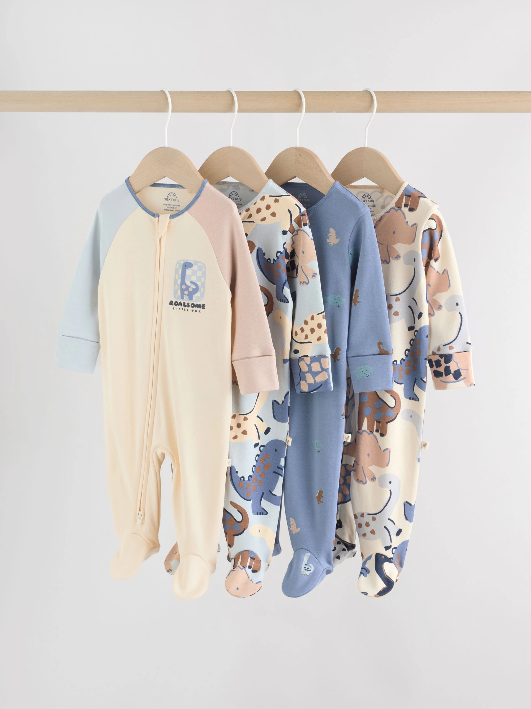 Marineblauw - Verpakking van 4 baby pyjama's met tweewegrits (0mnd -2jr)