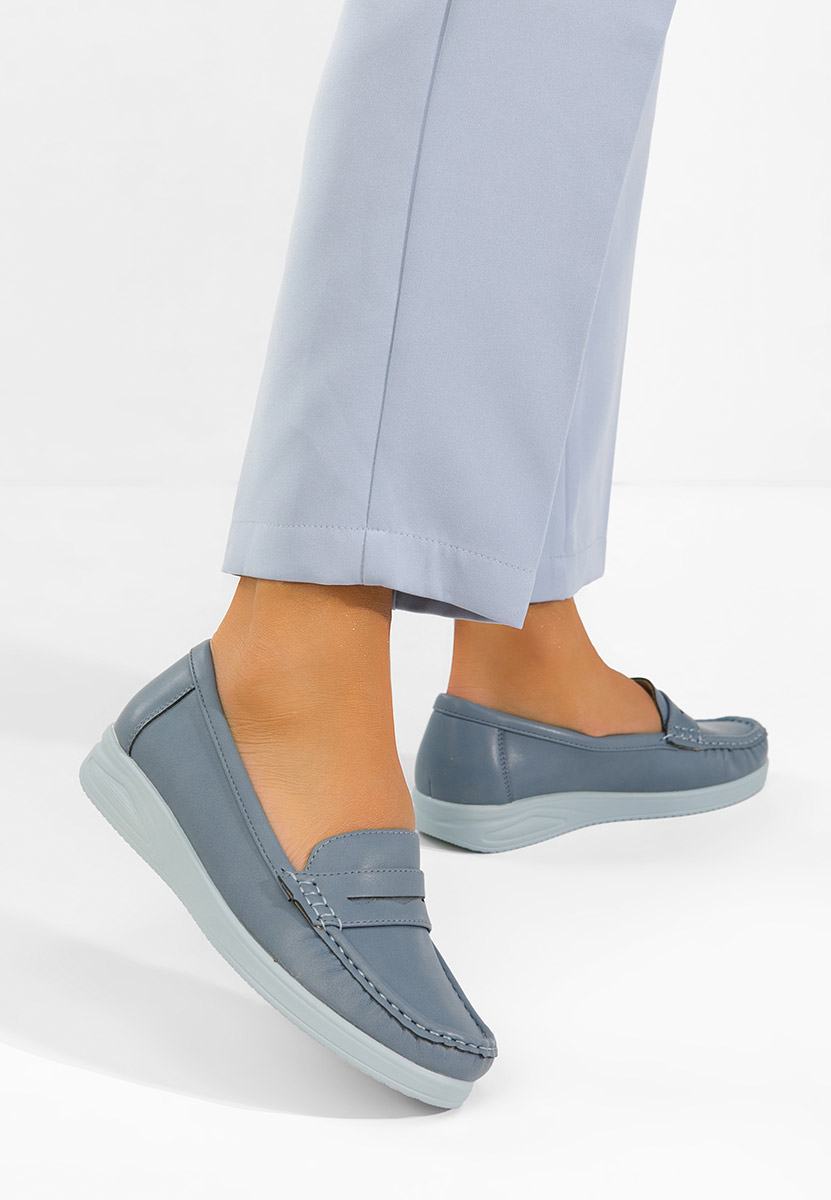 Mocassins femme bleus Elesya