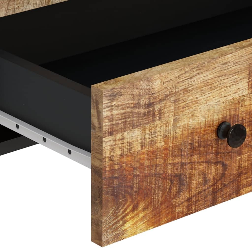 vidaXL Highboard, Sideboard mit Schublade 2 Fächern, Beistellschrank Schrank mit Eisenbeinen, Kommode Anrichte, Massivholz Mango Eisen