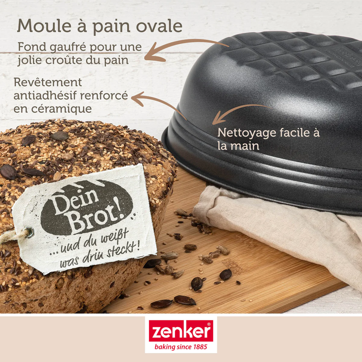 Moule à pain ovale Black Metallic Zenker