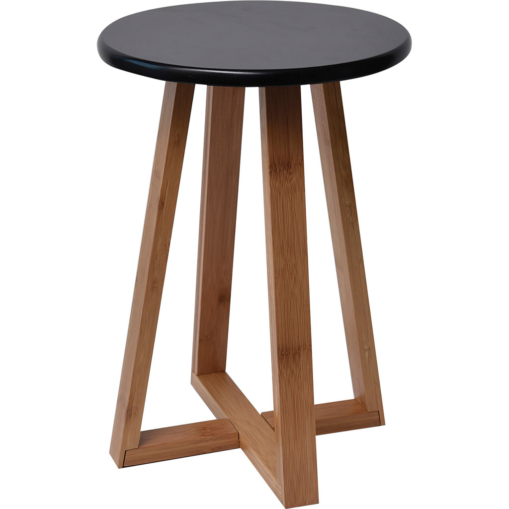 Tabouret bambou et noir D 30x43.5cm