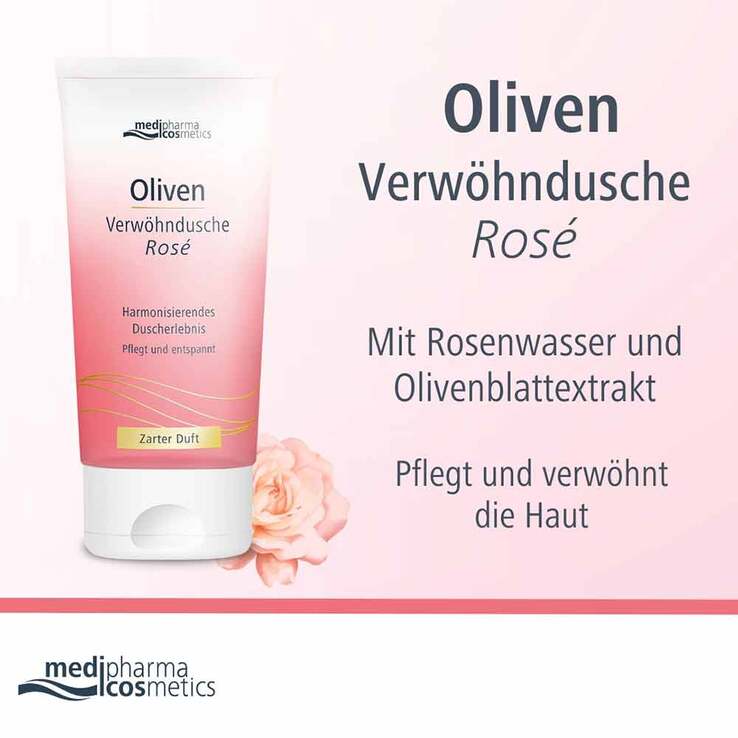 Oliven Verwöhndusche Rose, 150 ml