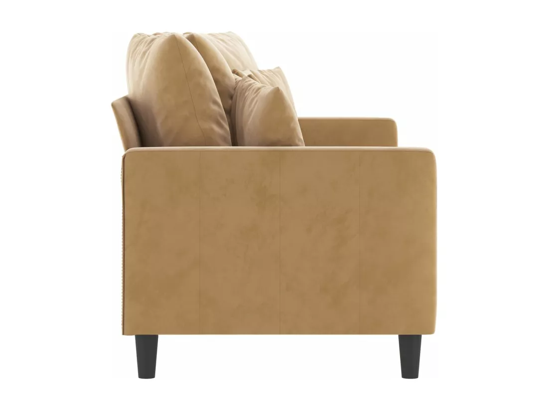Canapé à 2 places Marron 140 cm Velours