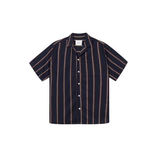 Les Deux Lawson Stripe Skjorte, Dark Navy/Light Camel , M