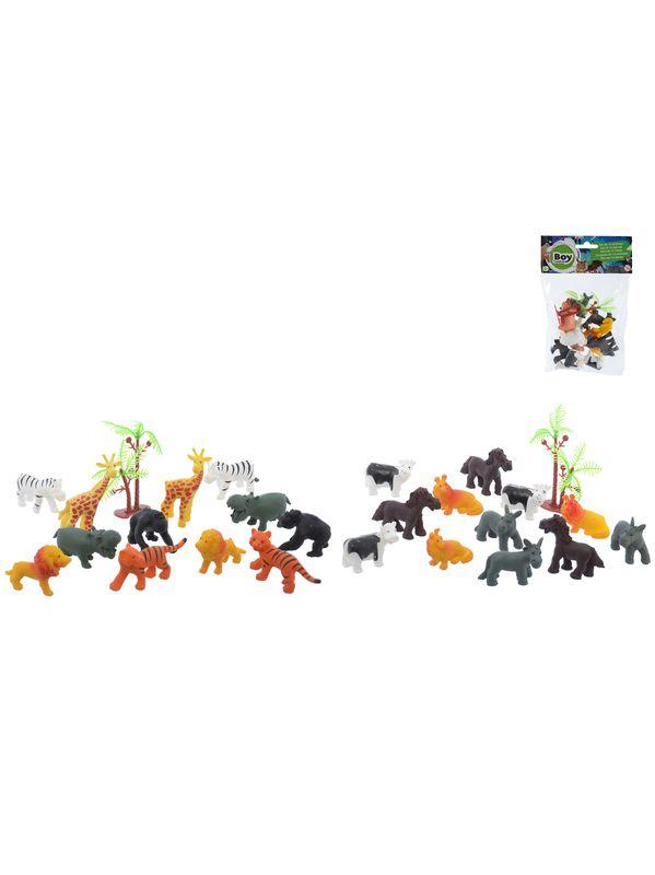 SET 13 PIECES ANIMAUX FERME SAVANE