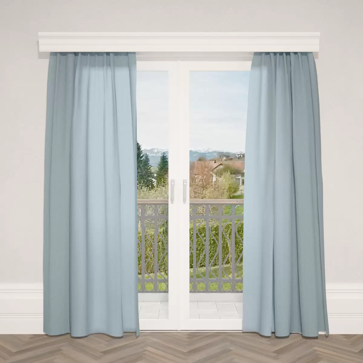 Nachtvorhang Jacquard Rombo Hellblau