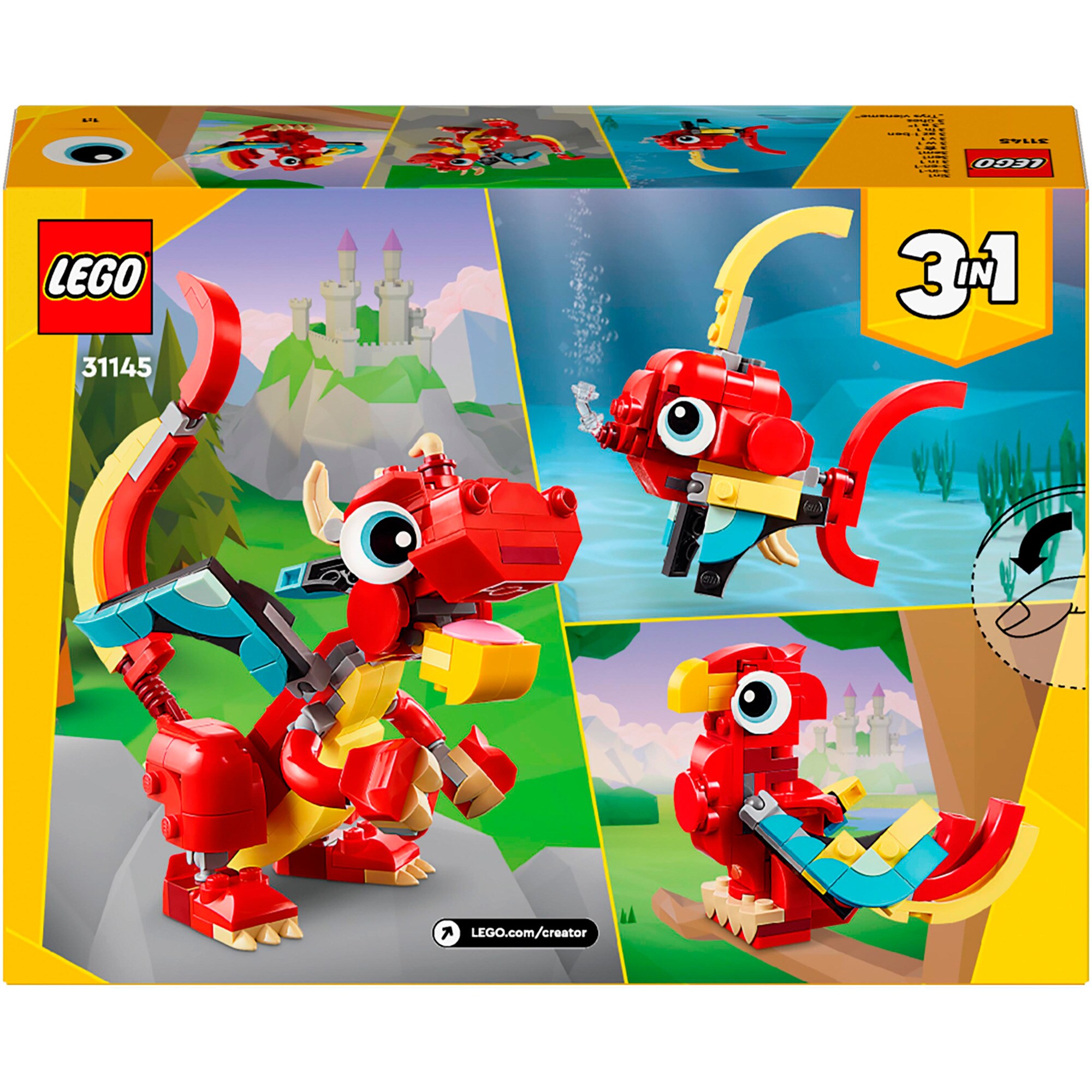 LEGO Konstruktionsspielzeug Creator 3-in-1 Roter Drache