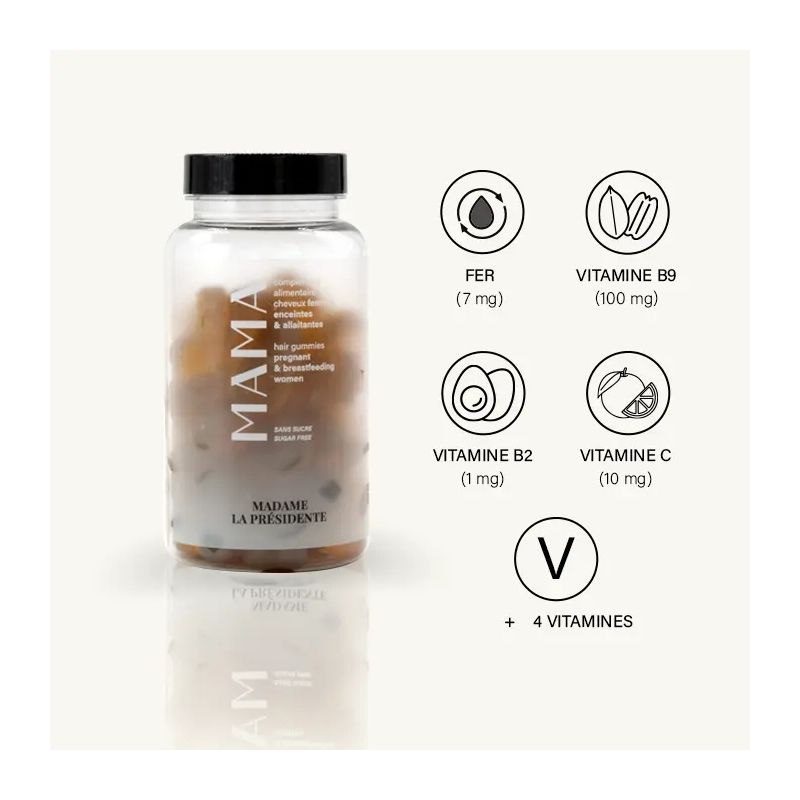 Gummies sans sucres femmes enceintes et allaitantes Mama Madame la Présidente