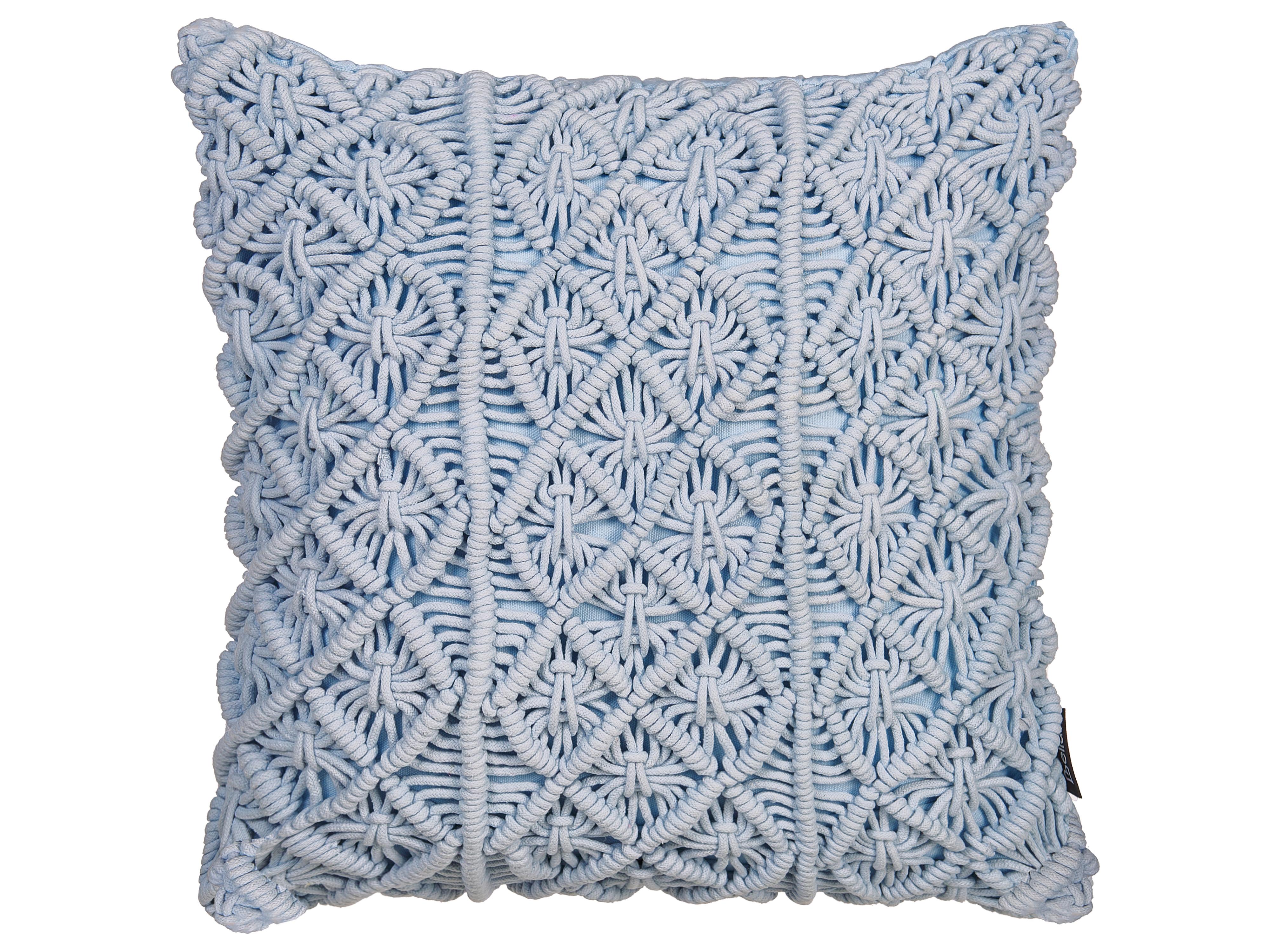 Set van 2 sierkussens GOREME Bouclé 45 x 45 cm Blauw geometrisch patroon