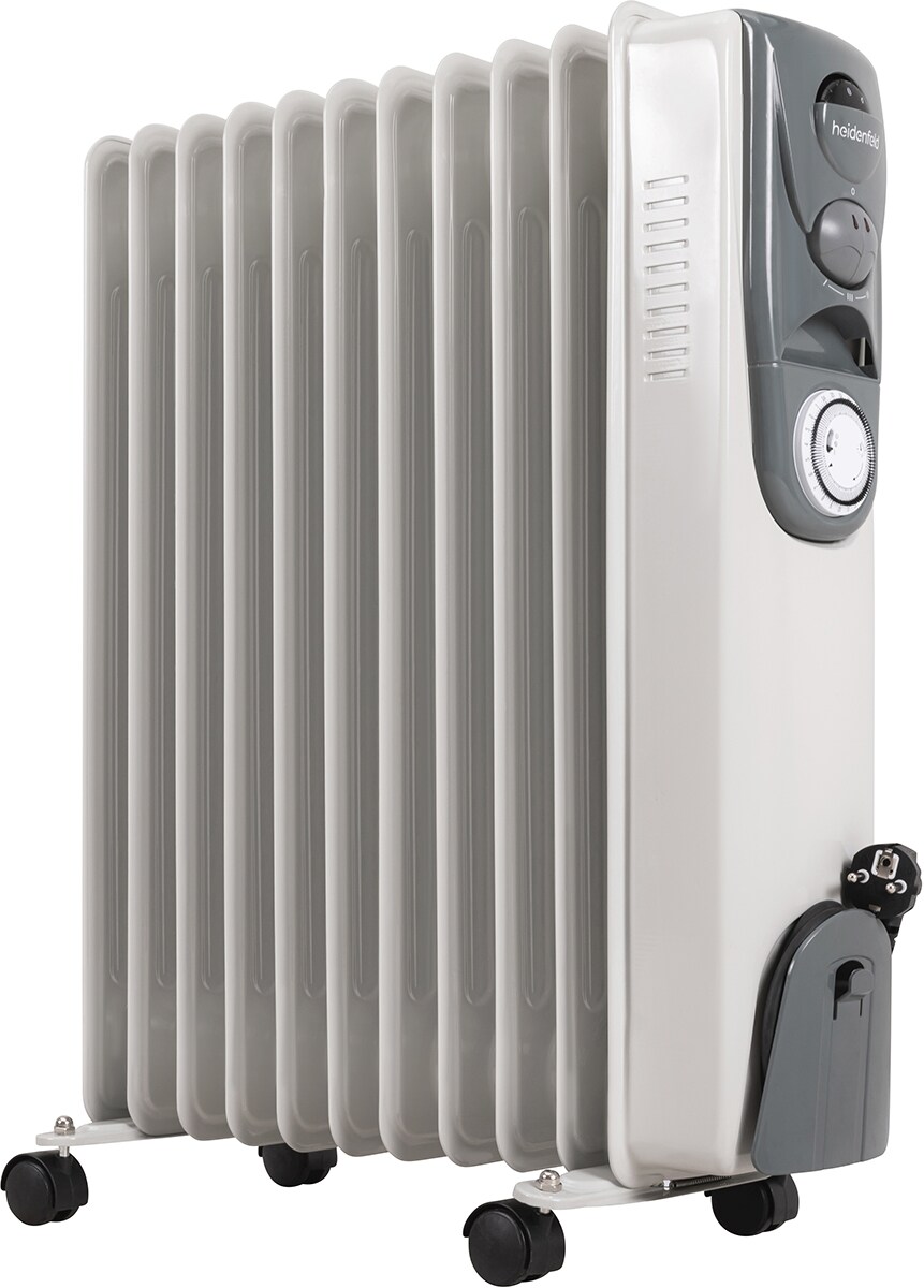 Heidenfeld Ölradiator ÖR200, Thermostat, Timerfunktion, 1000-2500 Watt, 6 Stufen, 3 Jahre Garantie
