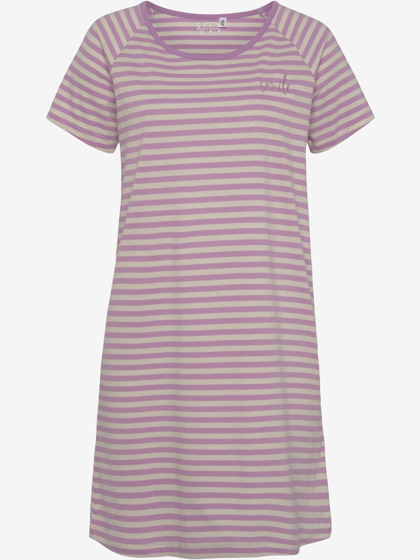 Chemise de nuit t-shirt de nuit rayé avec broderie