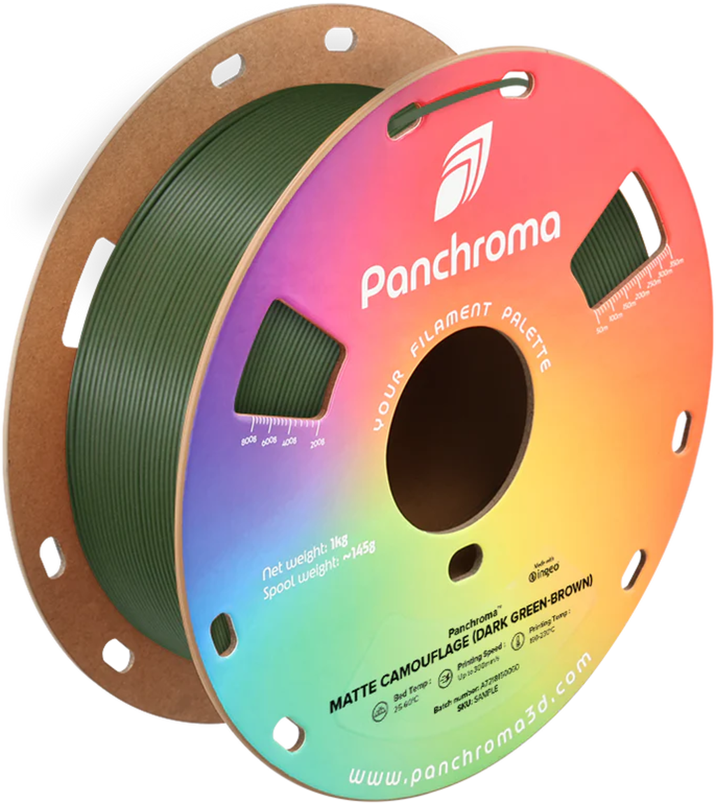 Polymaker  Panchroma™ PLA Dual Matte Camouflage (Dark Green-Brown), 1,75 mm / 1000 g    Zwei Farben, ein Meisterwerk in Camouflage